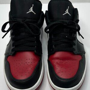 Authentic Pre-Owned 2021 Air Jordan 1 Low Bred Toe Size 9 - Rare Find!